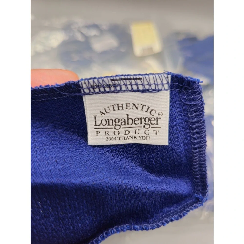 Longaberger Miniature 2004 Indigo Blue Solid Fabric Basket Liner 4pcs